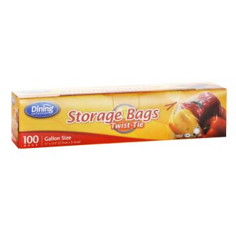 Dining Collection Storage Bags w/ Twist Ties - 100 ct.