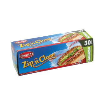 Plastico Zip n' Close Sandwich Bags - 50 ct.