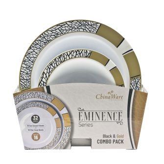 ChinaWare Eminence (Dessert & Soup Bowl) Combo Pack – Black/Gold