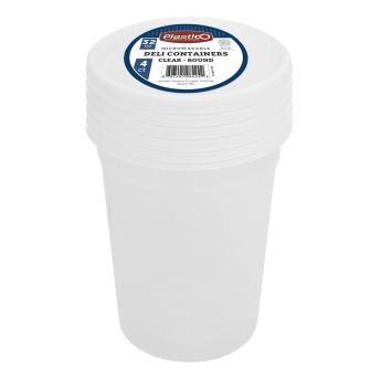 Plastico 32 oz. Packed Soup Container w/ Lid - Retail Pack - 4 Count