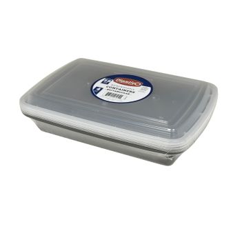 Plastico 58 oz. Microwavable Containers - Rectangular - 4 ct.