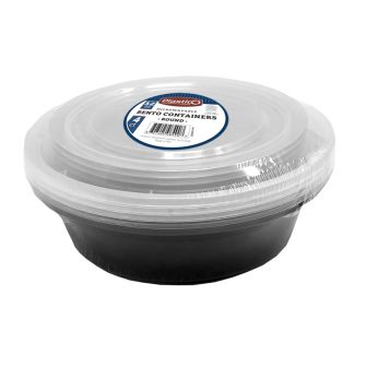 Plastico Microwavable Bento Containers - Round - 4 ct.