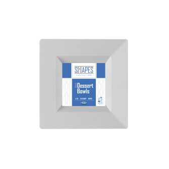 Shapes Collection - Square 5 oz. Dessert Bowl (White) - 10 Count