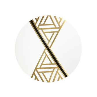 CoupeWare Triangle Deco (White/Gold)  9" Plates - 10 ct.