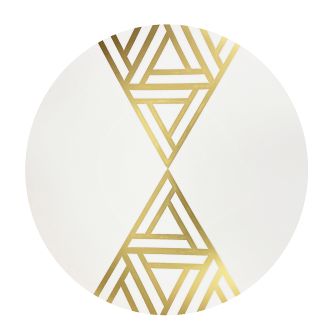 CoupeWare Triangle Deco (White/Gold)  10.25" Plates - 10 ct.