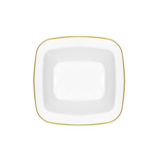 CoupeWare Basic 5 oz. Square Dessert Bowl (White/Gold) - 10 ct.