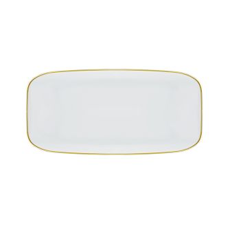 CoupeWare Basic Rectangle Trays - 10.5" x 5" (White/Gold) - 5 ct.