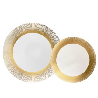 CoupeWare Luminance Combo Plates (White/Gold) - 32 ct.