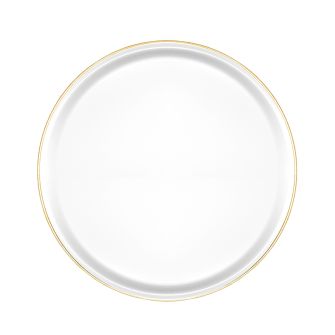 BrimWare Basic 8.5" Salad Plates (White / Gold) - 10 ct.