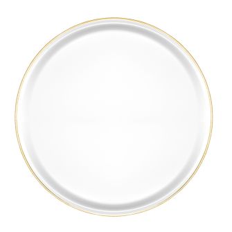 BrimWare Basic 10.5" Dinner Plates (White / Gold) - 10 ct.