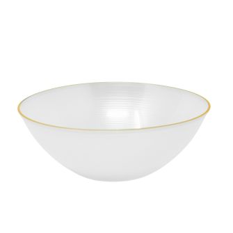 Coupeware Ribbed Round 16 oz. Bowl (Pearl & Gold) - 16 Ct.