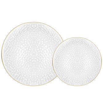 Crystalline Series Combo Plates (Clear/Gold) - 32 Ct.