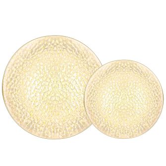 Crystalline Series Combo Plates (Glitter/Gold) - 32 Ct.