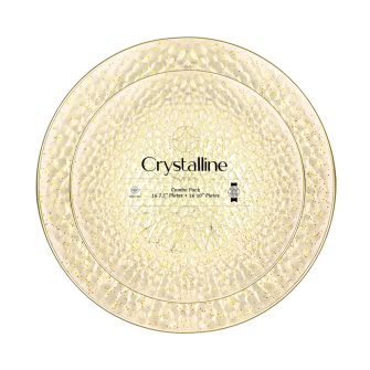 Crystalline Series Combo Plates (Glitter/Gold) - 32 Ct.