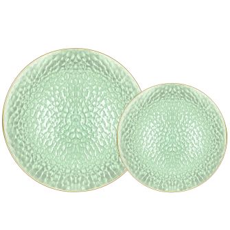 Crystalline Series Combo Plates (Green/Gold) - 32 Ct.