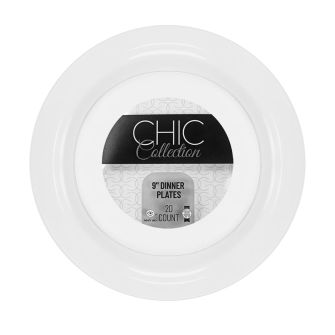 Chic Collection - 9 in. Dinner Plate (Clear) - 20 ct.