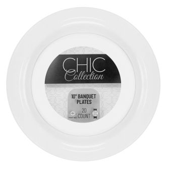 Chic Collection - 10 in. Banquet Plate (Clear) - 20 ct.