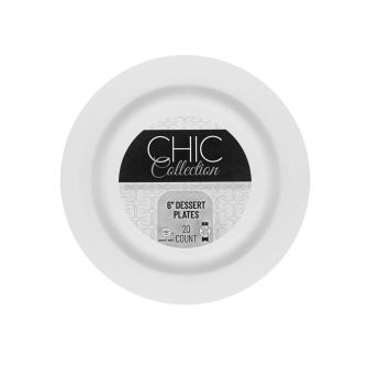 Chic Collection - 6 in. Dessert Plate (White) - 20 ct.