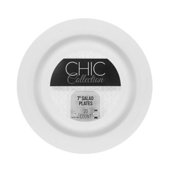  Chic Collection - 7 in. Salad Plate (White) - 20 ct.