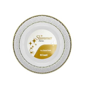 Shimmer Series 5 oz. Dessert Bowl (Clear / Gold) - 10 ct.