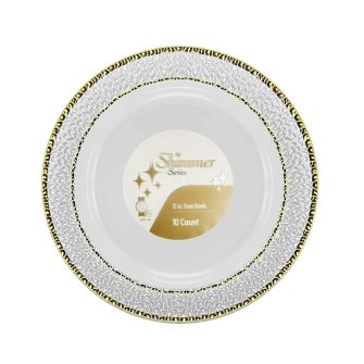 Shimmer Series 12 oz. Soup Bowl (Clear / Gold) - 10 ct.