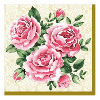 Dining Collection Lunch Napkins - Trio of Roses - 20 ct.