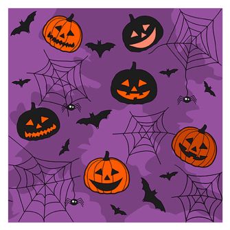 Halloween Lunch Napkins - Collage Purple - 20 ct.