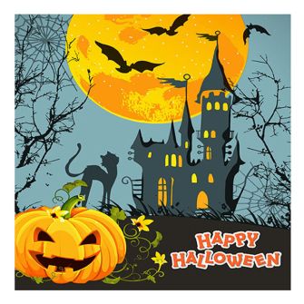 Halloween Lunch Napkins - Haunted Castle - 20 ct.