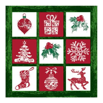 Christmas Lunch Napkins - Tis the Season Green - 20 ct.