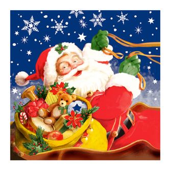 Christmas Lunch Napkins - Santa with Toys - 20 ct.