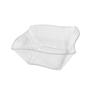 Mini Delights - Mini Square Wave Bowl - Clear Plastic - 15 ct.