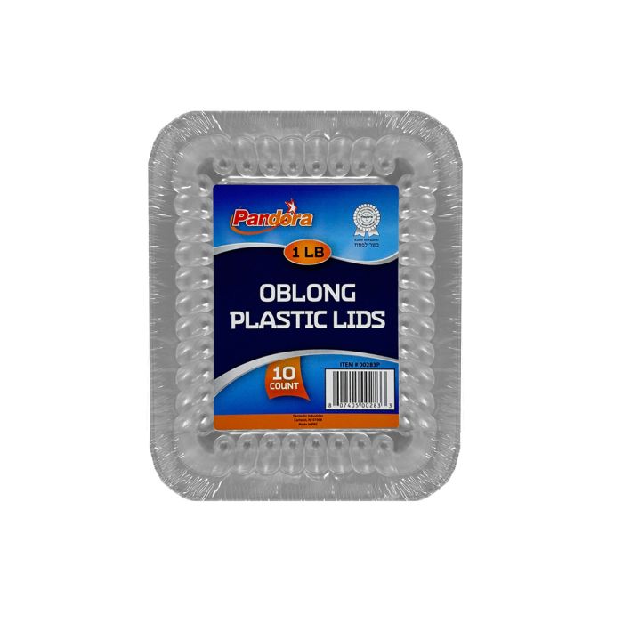 Pandora Plastic Lid for 1 LB Oblong Pan - 10 ct.