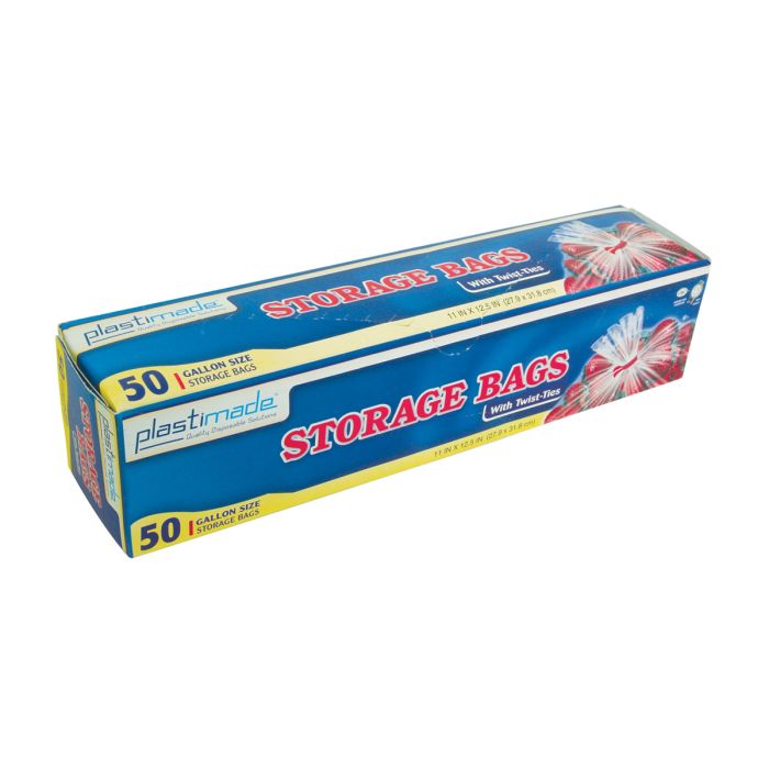 Plastimade Storage Bags w/ Twist Ties - 50 ct.