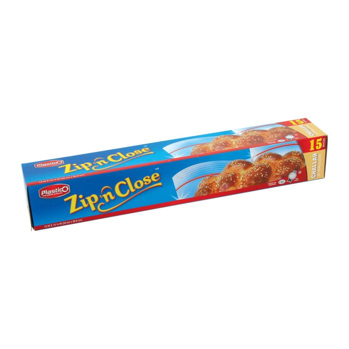 Plastico Zip n' Close Challah 2 Gal. Bags - 15 ct.