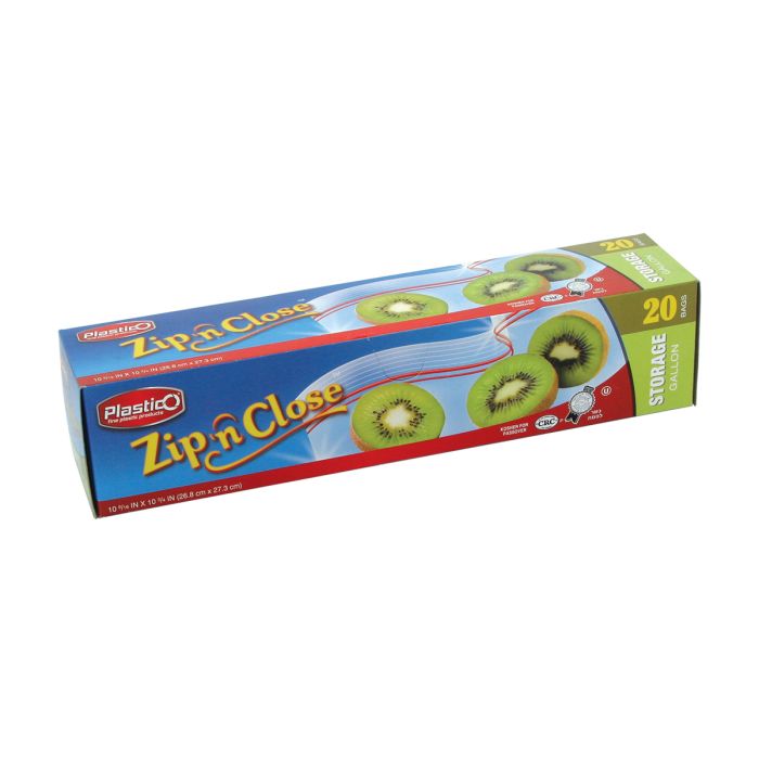 Plastico Zip n' Close Storage Gal. Bags - 20 ct.