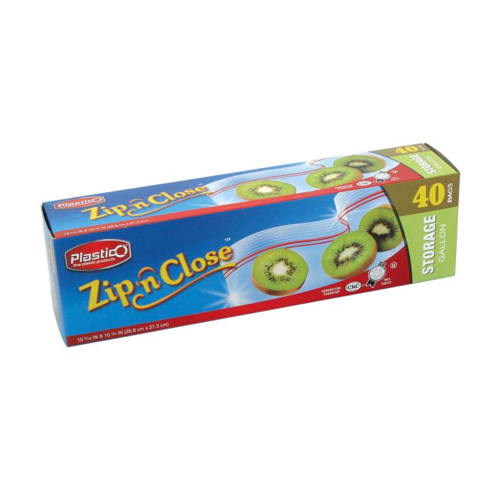 Plastico Zip n' Close Storage Gal. Bags - 40 ct.