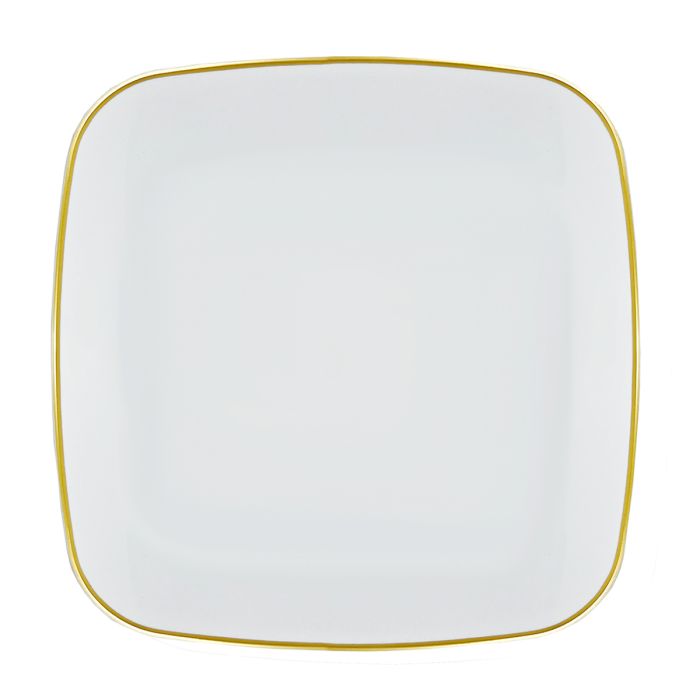 CoupeWare Basic 10" Square Plate (White/Gold) - 10 ct.