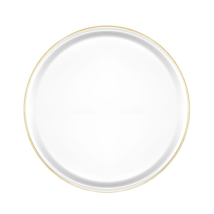 BrimWare Basic 8.5" Salad Plates (White / Gold) - 10 ct.