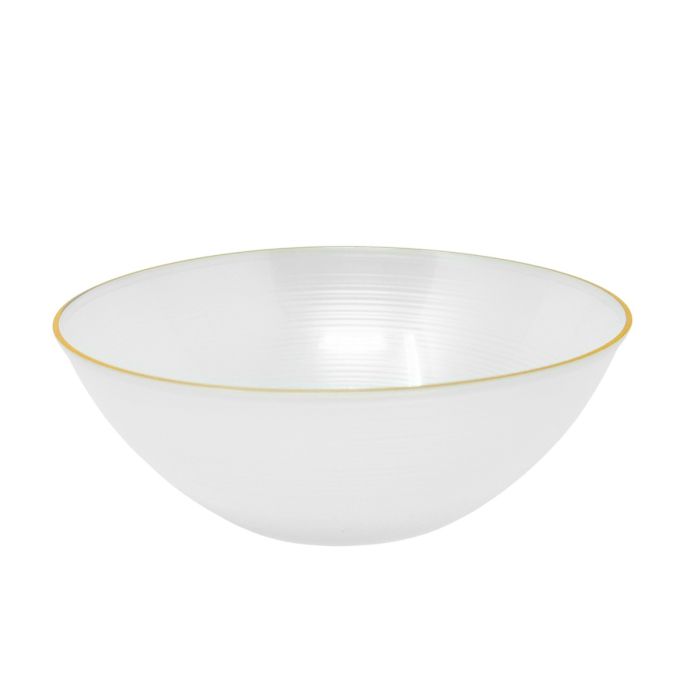 Coupeware Ribbed Round 16 oz. Bowl (Pearl & Gold) - 16 Ct.