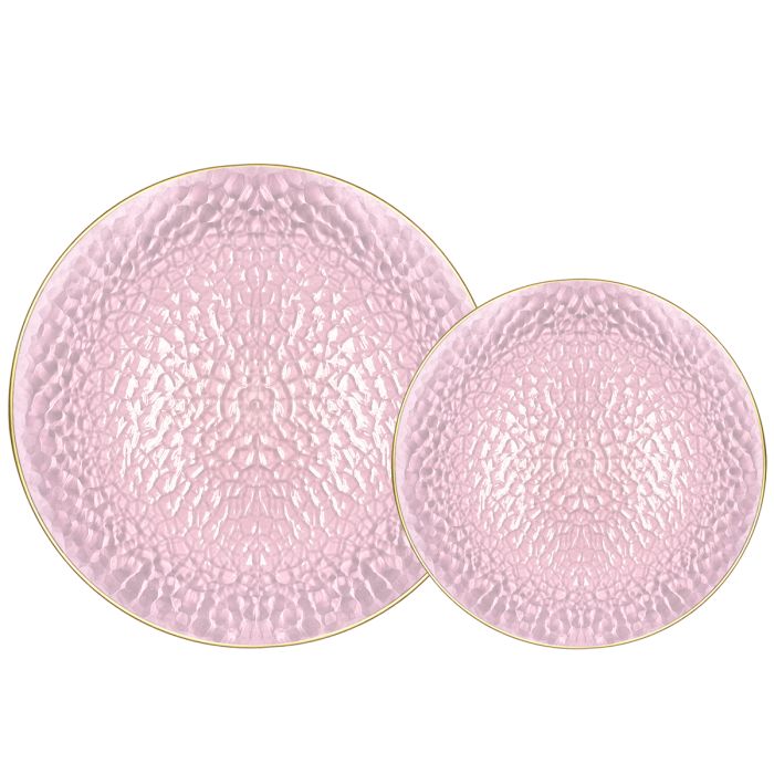 Crystalline Series Combo Plates (Pink/Gold) - 32 Ct.