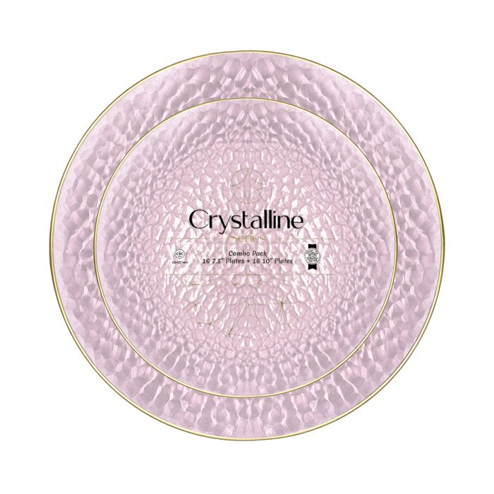 Crystalline Series Combo Plates (Pink/Gold) - 32 Ct.