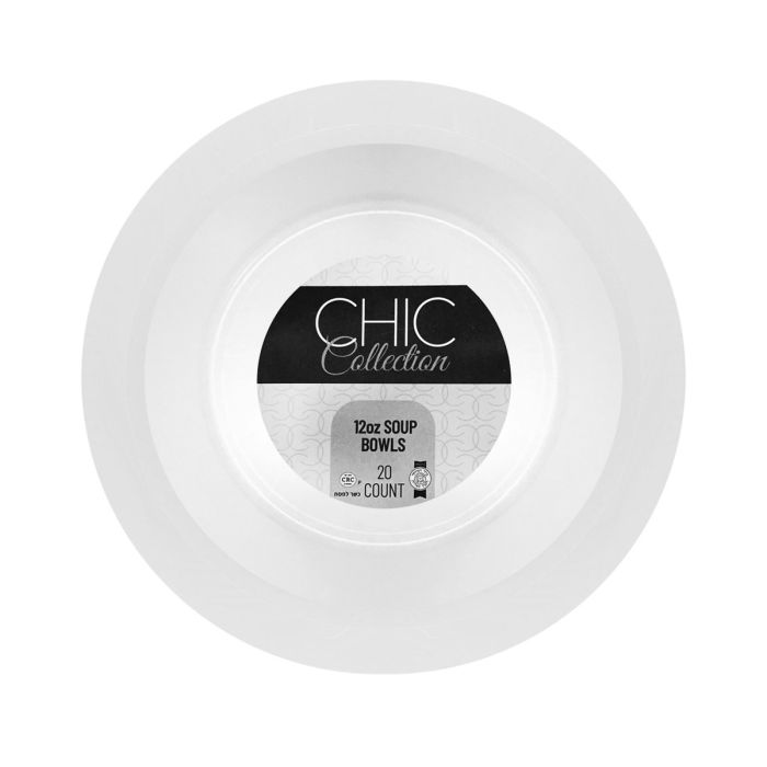 Chic Collection - 12 oz. Soup Bowls (White) - 20 ct.