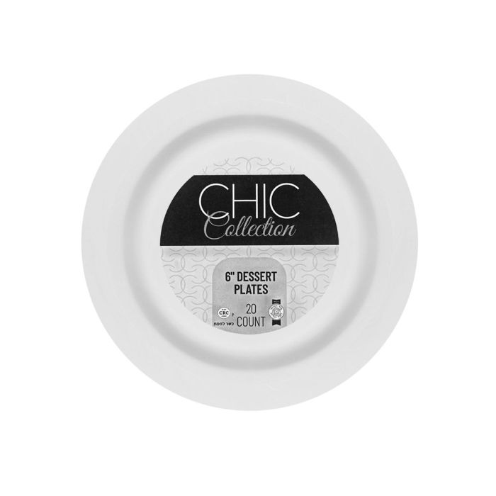 Chic Collection - 6 in. Dessert Plate (White) - 20 ct.