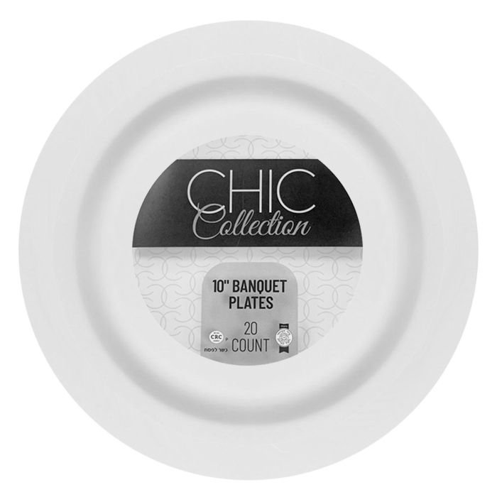 Chic Collection - 10 in. Banquet Plate (White) - 20 ct.