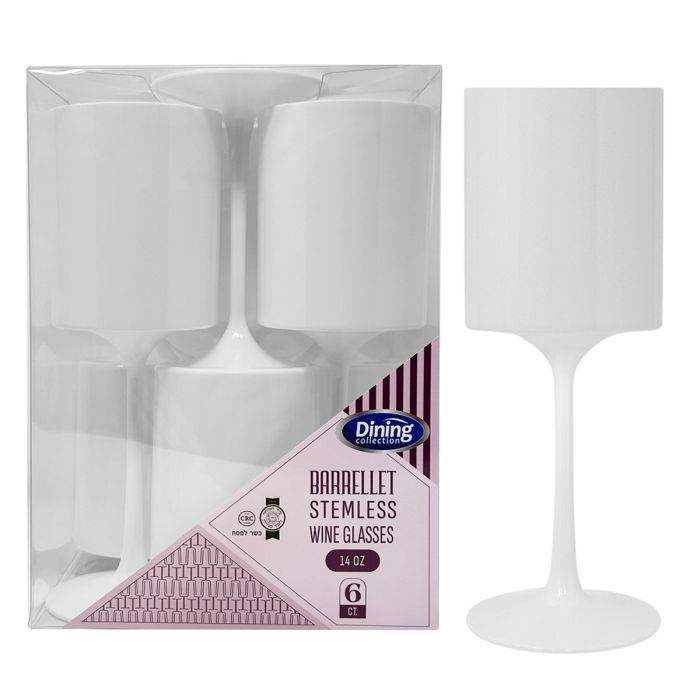  Dining Collection 14 oz. Barrellet Wine Glass (White) - 6 Ct.