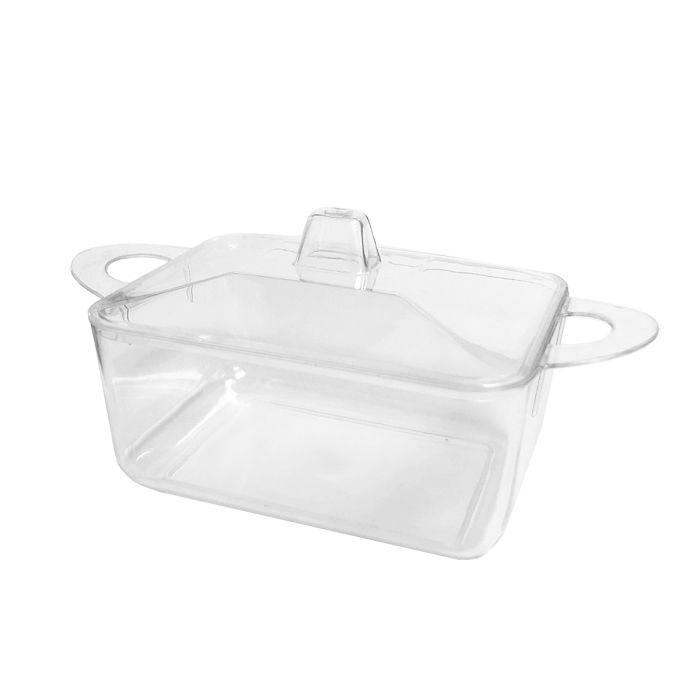 Mini Delights - Mini Rectangular Dish w/ Lid - Clear Plastic - 20 ct.