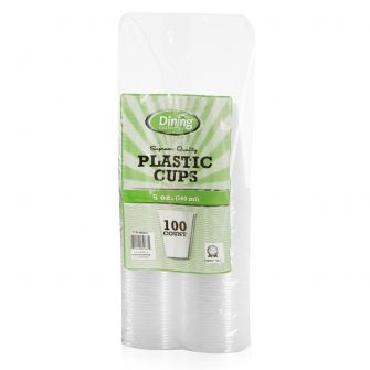Dining Collection 5 oz. Plastic Cups - Clear - 100 ct.