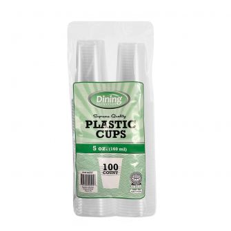 Dining Collection 5 oz. Plastic Cups - Clear - 100 ct.