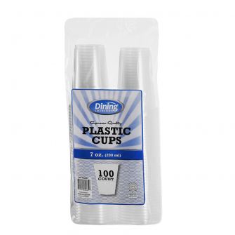 Dining Collection 7 oz. Plastic Cups - Clear - 100 ct.