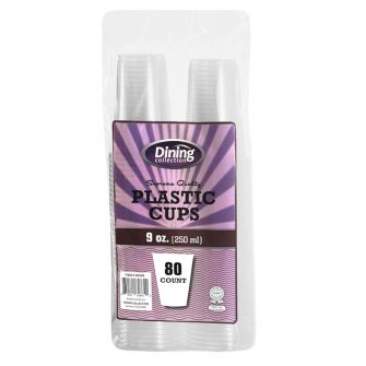 Dining Collection 9 oz. Plastic Cups - Clear - 80 ct.